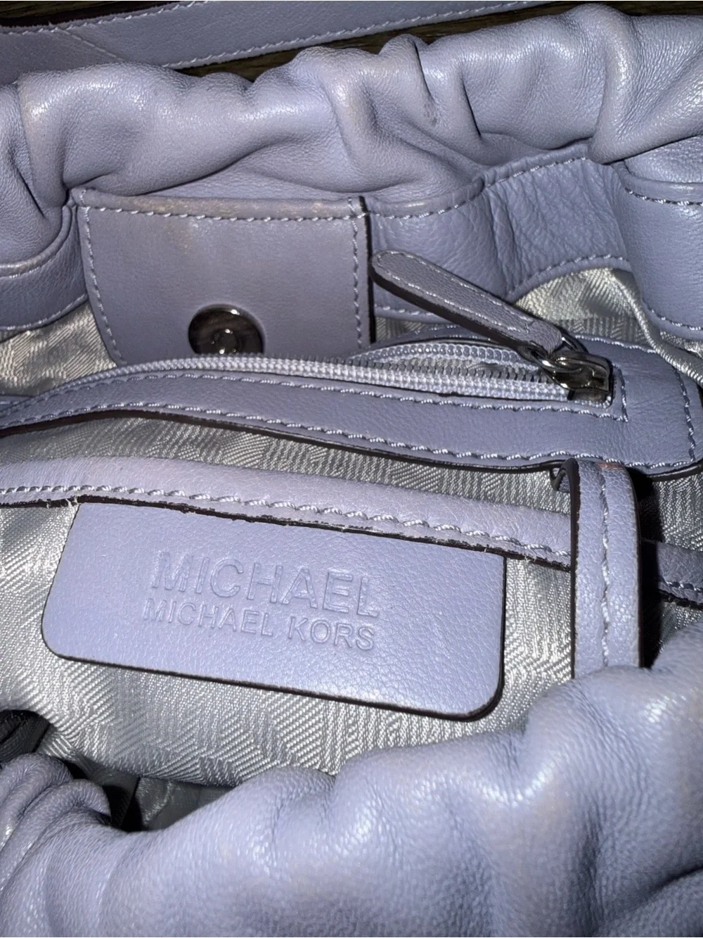 Michael Kors lavender Leather Hobo bag with Gold Logo